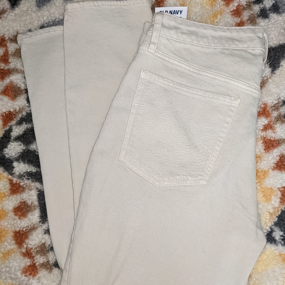 High-Waisted Button-Fly O.G. Straight White Ankle Jeans
